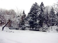 雪の公園と神社